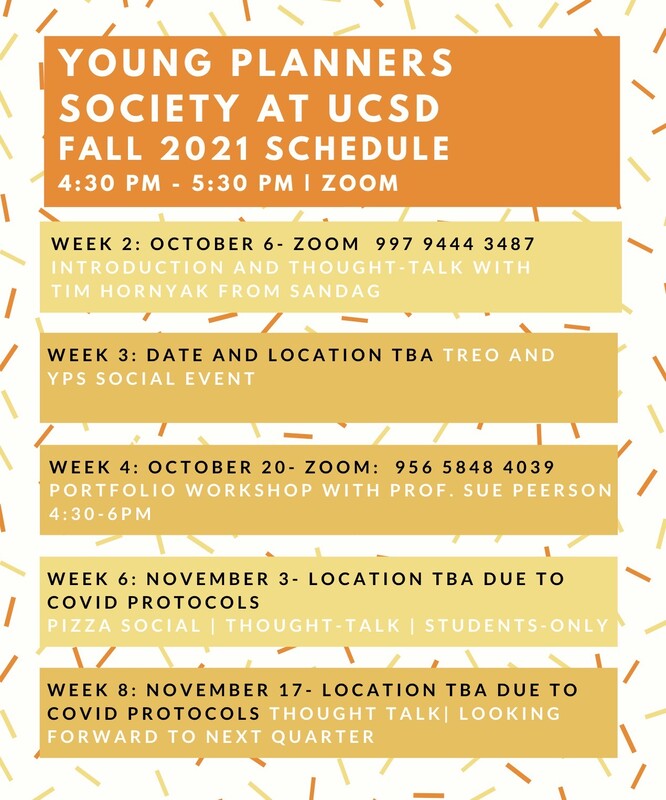 NEW 2021 Fall Quarter Event Calendar!!! YOUNG PLANNERS' SOCIETY UCSD